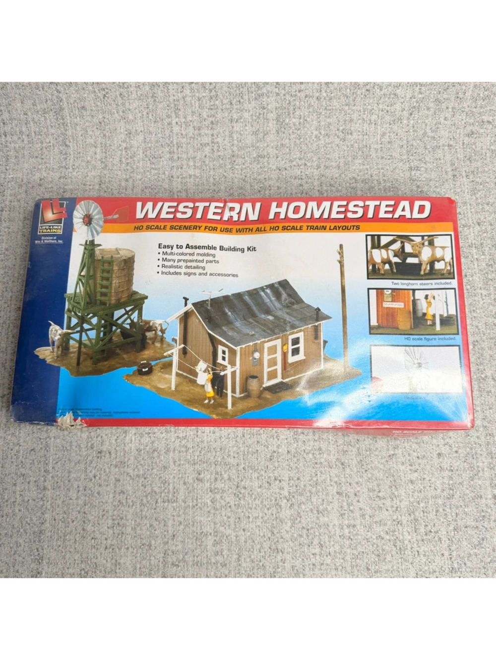 Sealed Western Homestead HO Scale Model Train Scenery Building Kit Windmill Farm